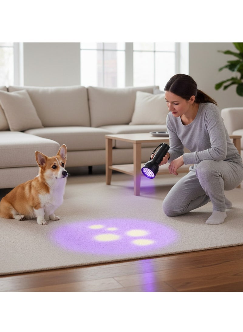 كشاف ضوء أسود بالأشعة فوق البنفسجية – مزود بـ51 لمبة LED – بطول موجي 395 نانومتر – مثالي لكشف بول الكلاب، بقع الحيوانات الأليفة، وحشرة الفراش. - Image 2