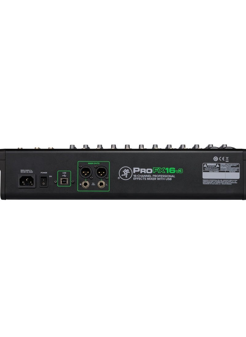 Mackie خلاط MACKIE ProFX16v3 احترافي مكون من 16 قناة و4 حافلات مع تأثيرات وUSB  - Image 5