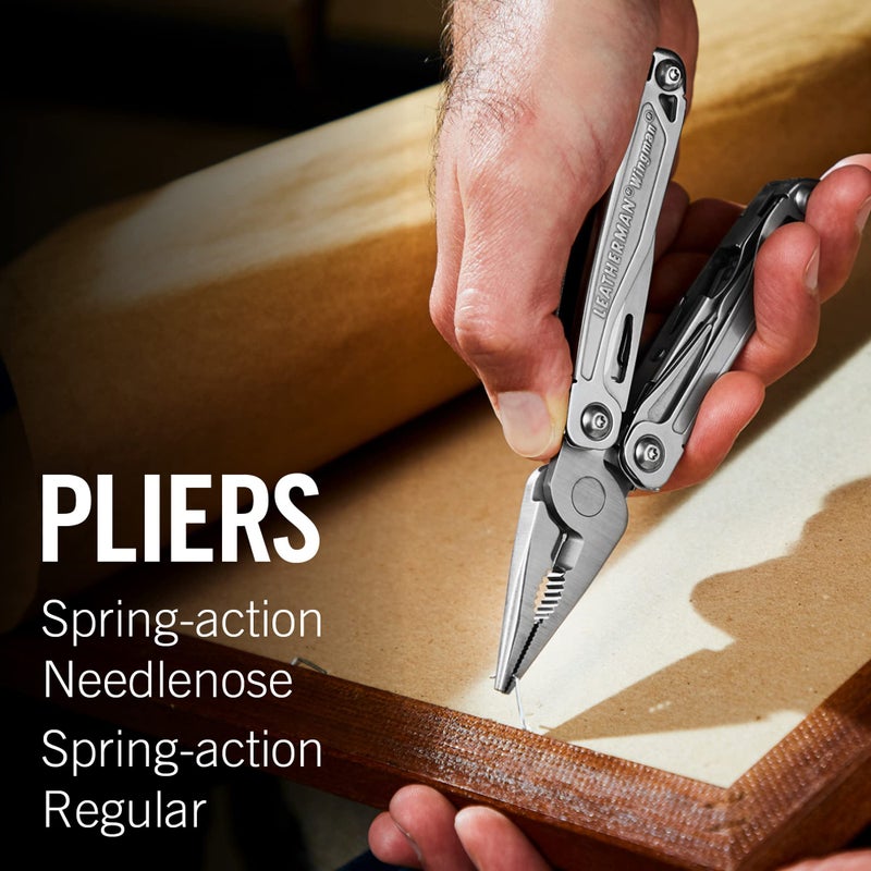 LEATHERMAN ليذرمان، أداة متعددة Wingman مع كماشة ذات حركة نابض ومقص، من الفولاذ المقاوم للصدأ - Image 3