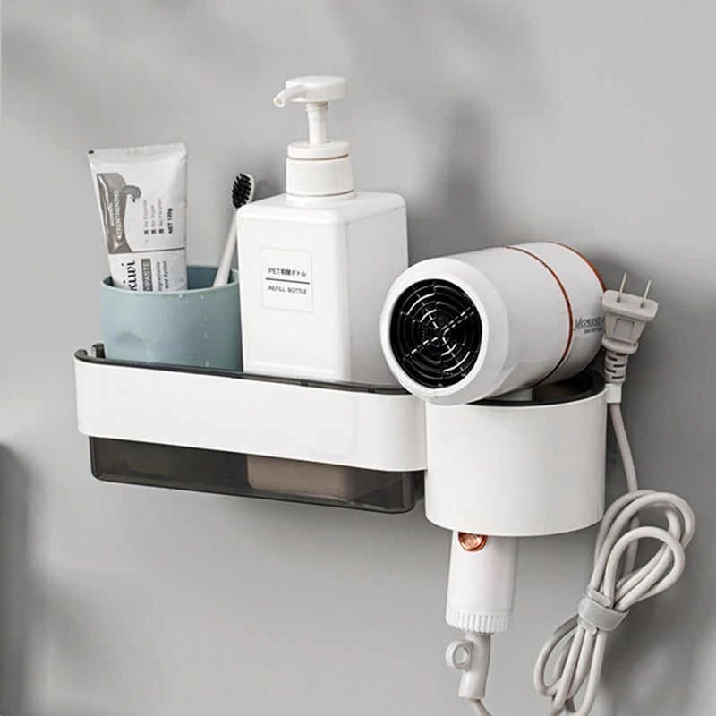 Apexx Durable Plastic WallMounted Hair Dryer Styling Tools Holder No Drilling Adhesive Storage Rack for Blow Dryer Straightener Hair Tools Multicolor - Image 4