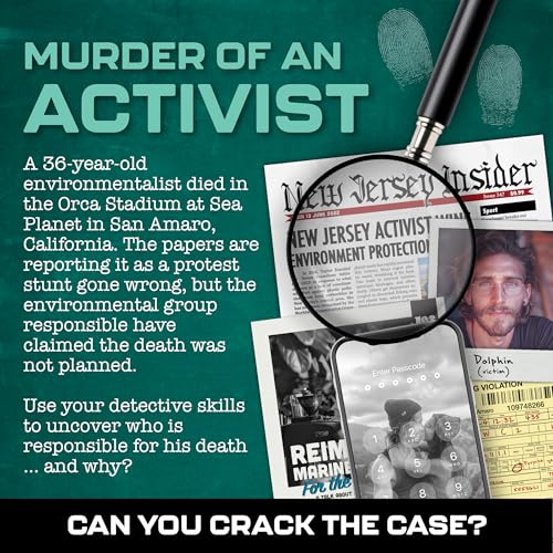 Lucky Egg MMC Death of an Activist Thrilling Murder Mystery Games for Adults at Sea Planet in California 27 Evidence Pieces 150 Min Gameplay 255 Difficulty Cold Case Files Game for 110 Players - Image 5