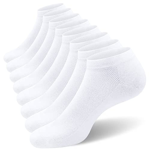 SIXDAYSOX 8 Pack Mens Ankle Socks Low Cut Comfort Casual Socks Size 13-15 Pure White - Image 1