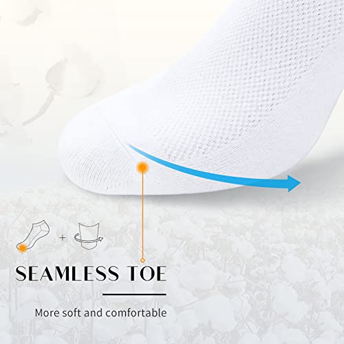 SIXDAYSOX 8 Pack Mens Ankle Socks Low Cut Comfort Casual Socks Size 13-15 Pure White - Image 5