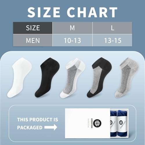 SIXDAYSOX 8 Pack Mens Ankle Socks Low Cut Comfort Casual Socks Size 13-15 Pure White - Image 2