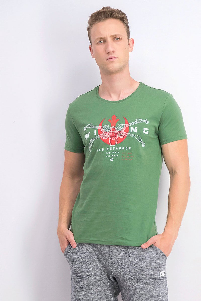 STAR WARS Men Star Wars Rogue One Squadron X,Wing T-shirt, Green Combo - Image 1