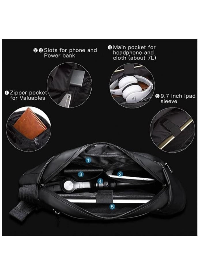 BANGE - Sling Bag for Men,Waterproof Safe Protect Shell Crossbody Bag Backpack, Biking Hiking Travel Shoulder Bag - Image 1