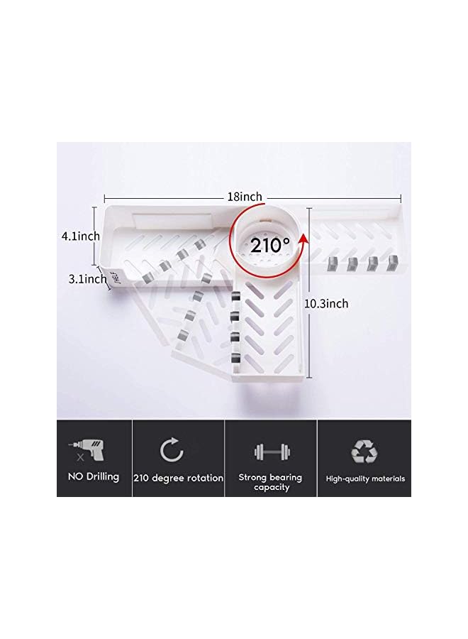 Raxoom Mounted Bathroom Corner Shelf Shower Caddy, No Drilling Organizer Storage for Bathroom, Self Adhesive Bathroom Organizer Storage, Bathroom Shelf Organizer (White+Black) - Image 5