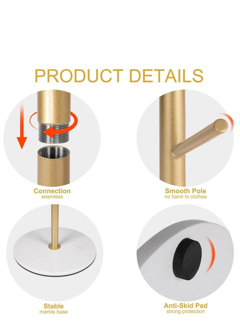 Loquat Freestanding Coat Rack Stand Clothes Rack Modern Hat Hanger Organizer Rack with 6 Hooks Hats for Entryway Hallway Bedroom Office，Easy Assembly(Black) - Image 5