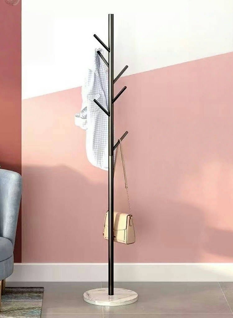 Loquat Freestanding Coat Rack Stand Clothes Rack Modern Hat Hanger Organizer Rack with 6 Hooks Hats for Entryway Hallway Bedroom Office，Easy Assembly(Black) - Image 1