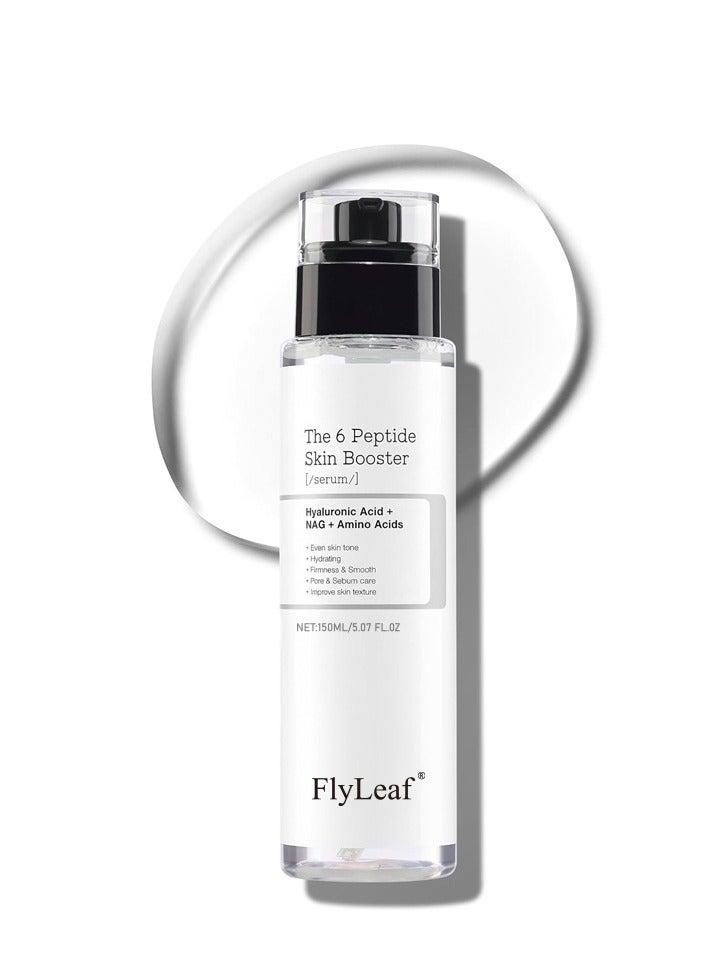 Fly Leaf 6X Peptide Collagen Booster Toner Serum, Niacinamide u0026 Hyaluronic Acid Skin Renewal Boosting Facial Essence for All Skin Types, Korean Skin Care, Paraben Free, 150mL/5.07 Fl.Oz - Image 1