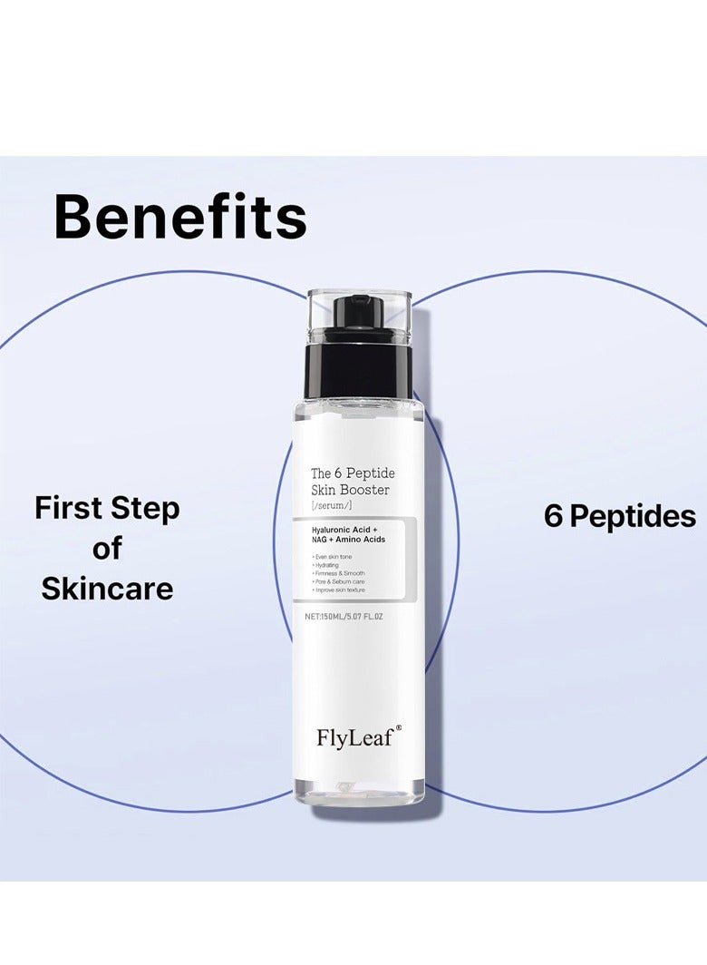 Fly Leaf 6X Peptide Collagen Booster Toner Serum, Niacinamide u0026 Hyaluronic Acid Skin Renewal Boosting Facial Essence for All Skin Types, Korean Skin Care, Paraben Free, 150mL/5.07 Fl.Oz - Image 5