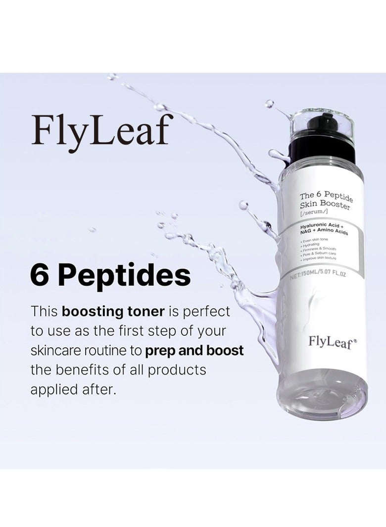 Fly Leaf 6X Peptide Collagen Booster Toner Serum, Niacinamide u0026 Hyaluronic Acid Skin Renewal Boosting Facial Essence for All Skin Types, Korean Skin Care, Paraben Free, 150mL/5.07 Fl.Oz - Image 2