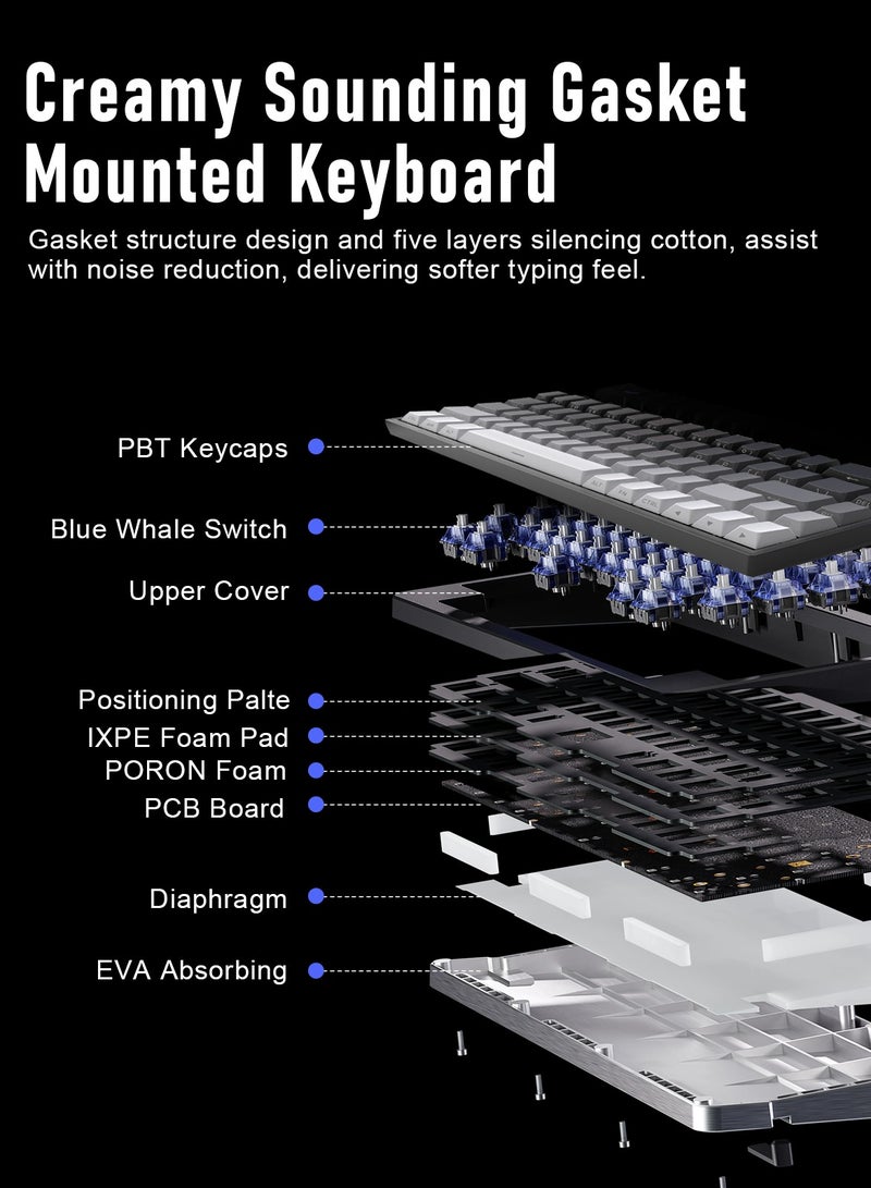 ZIPFORCE Gaming Keyboard,68-Key Mechanical Keyboard, Blue Liner Switches, Type-C Wired Connection, Multi-Color Mixed Backlight, PBT Keycaps, 100 Million Keystroke Lifespan, Hot Swappable Compact Gaming Keyboard - Image 3