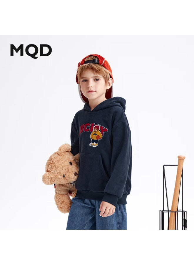 Mqd Boys' Autumn Cool Casual Sports Letter Hoodie, Navy Blue, 110cm - Image 1