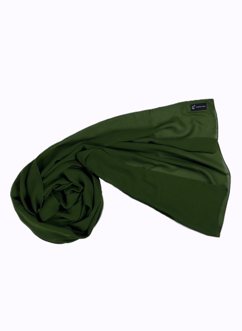 Perfectory PERFECTORY Women Lightweight Solid Chiffon Hijab Shawl Soft Premium Abaya Shawl Wrap Scarves, Long Bridal Hijab Scarf- Olive Green  - Image 1