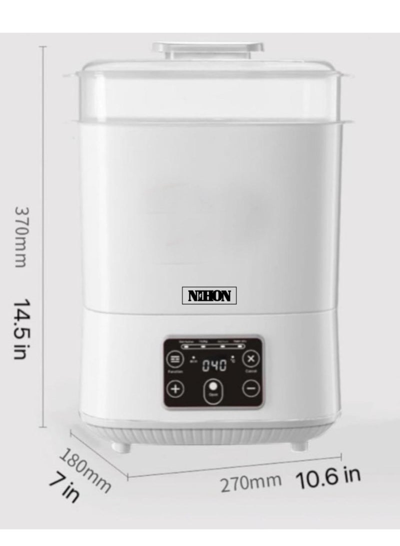 Nihon Nihon 5-in-1 Baby Bottle Sterilizer & Dryer – Electric Steam Sterilizer with LED Display, Fast Drying & Universal Fit – Essential for Newborn Care  - Image 3