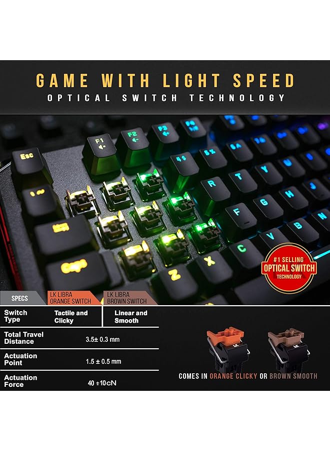 Bloody B930 Ergonomic Tenkey Less Light Strike Optical Gaming Keyboard Rgb Pc / Mac Black - Image 2