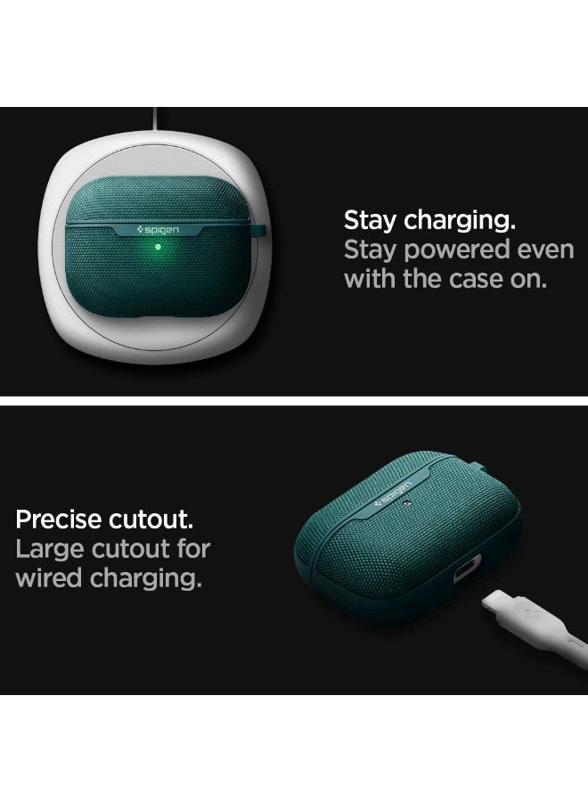 Spigen Spigen Urban Fit designed for Apple Airpods PRO case  Premium Fabric cover with Carabiner cover - Midnight Green  - Image 2