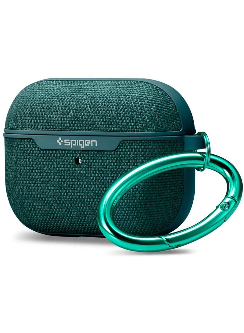 Spigen Spigen Urban Fit designed for Apple Airpods PRO case  Premium Fabric cover with Carabiner cover - Midnight Green  - Image 1