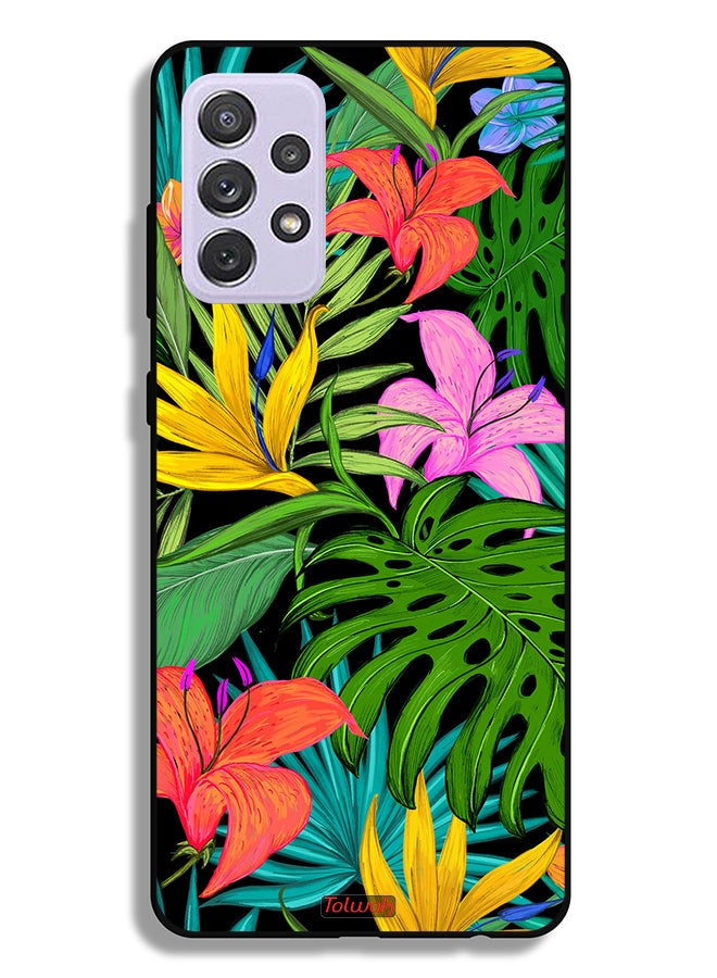 Tolwak Samsung Galaxy A72 5G Protective Case Cover Pattern Tropical Flowers Leaves - Image 1