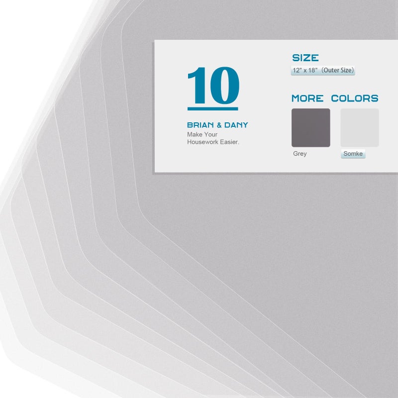BRIAN & DANY Wire Shelf Liner 11.8" X 16.6", Set of 10, Heavy Duty Shelf Liners for Wire Shelving, Waterproof Protector Mats, Transparent - Image 3