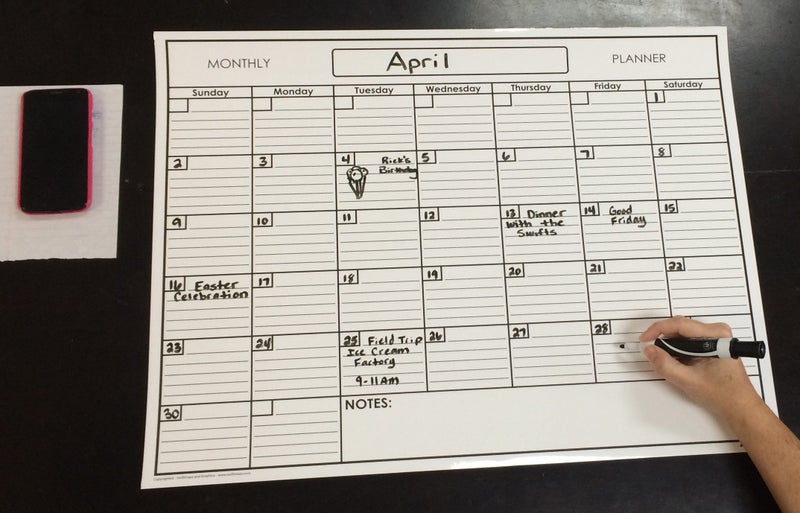 SwiftGlimpse 18" x 24" Erasable Undated One Month Laminated Wall Calendar Monthly Planner Blank Reusable Perfect for Organizing Home Office Academic Schedules w/FREE ERASE MARKER - Image 3