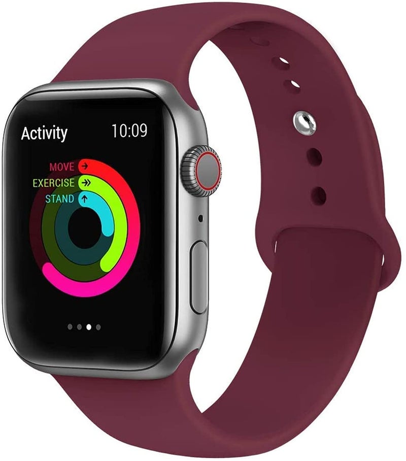 SKEIDO Sport Silicone Strap Compatible with Apple Watch 40mm/38mm – Wine Red Replacement Band - Image 2