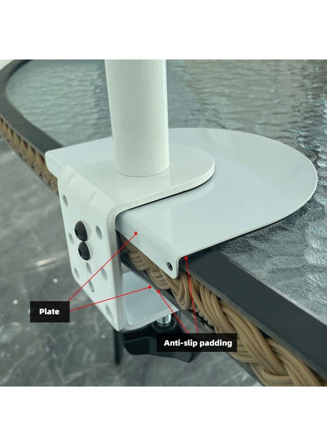 ZANOLY Steel Monitor Mount Reinforcement Plate，Monitor Arm Reinforcement Plate for Fragile Tabletop, Monitor Mount Reinforcement Plate Fits Most Monitor Stand C Clamp Installation (White) - Image 5