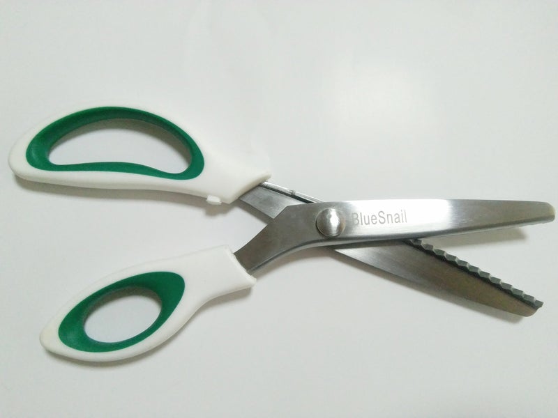 BlueSnail Stainless Steel Pinking Shears Comfort Grip Handled Professional Fabric Crafts Dressmaking Zig Zag Cut Scissors Sewing Scissors(9.5", Serrated, Green) - Image 5