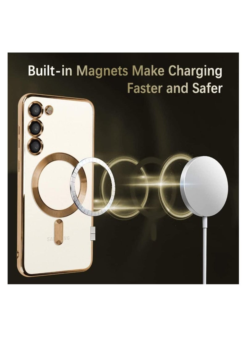 Magnetic Clear Case for Samsung Galaxy S23 with Camera Lens Protector Magsafe Compatible Electroplated Soft TPU Shockproof Anti-Scratch Phone Case - Image 3
