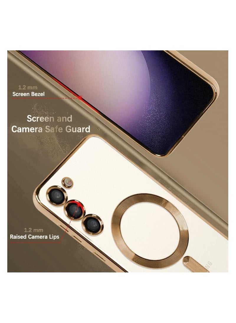 Magnetic Clear Case for Samsung Galaxy S23 with Camera Lens Protector Magsafe Compatible Electroplated Soft TPU Shockproof Anti-Scratch Phone Case - Image 5