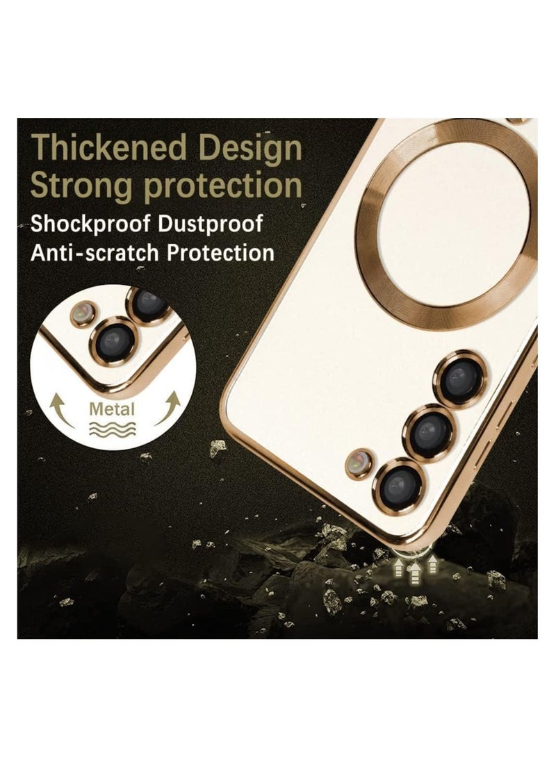 Magnetic Clear Case for Samsung Galaxy S23 with Camera Lens Protector Magsafe Compatible Electroplated Soft TPU Shockproof Anti-Scratch Phone Case - Image 4