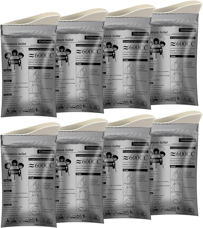 Coolrunner Disposable Urine Bags, 8/12/20/50 Pack Camping Pee Bags for Men Women, Disposable Urinals Vomit Bags for Travel Urinal Toilet Traffic Jam Emergency Portable Toilet for Kids, Patient - Image 1