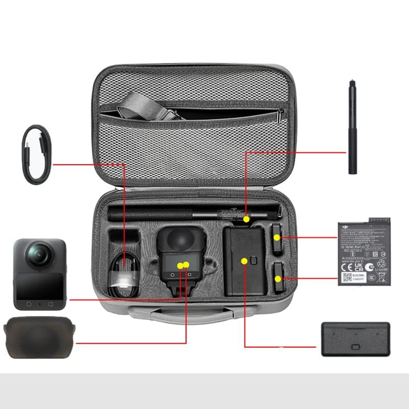 GetZget Carrying case Bag Compatible with DJI osmo 360 Camera & Accessories PU Storage Bag - Image 5