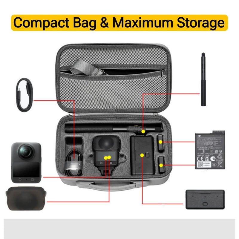 GetZget Carrying case Bag Compatible with DJI osmo 360 Camera & Accessories PU Storage Bag - Image 4