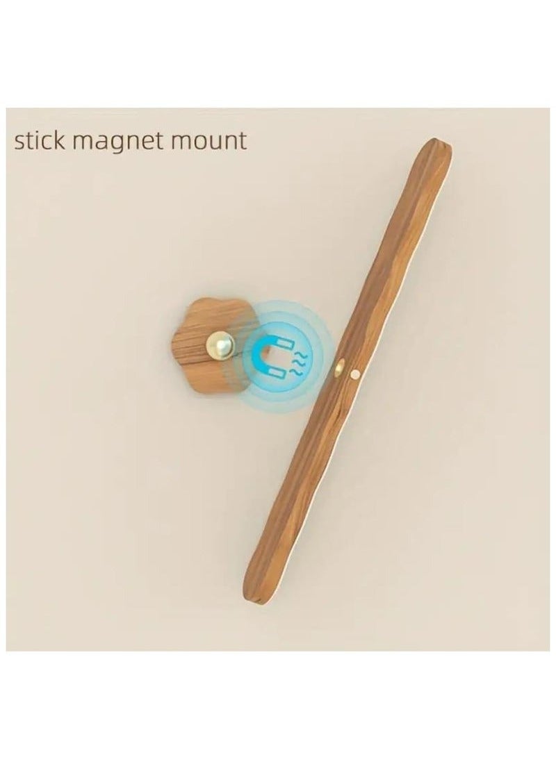 Rotating Night Light，USB Rechargeable,Magnetic LED Wooden Wall Light,Dimmable Touch Control Wall Lampor Kitchen, Hallway, Wardrobe, Cupboard  - Image 3