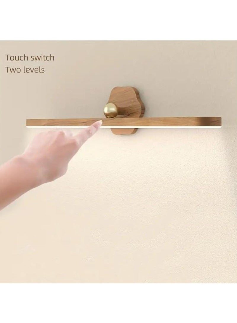 Rotating Night Light，USB Rechargeable,Magnetic LED Wooden Wall Light,Dimmable Touch Control Wall Lampor Kitchen, Hallway, Wardrobe, Cupboard  - Image 4