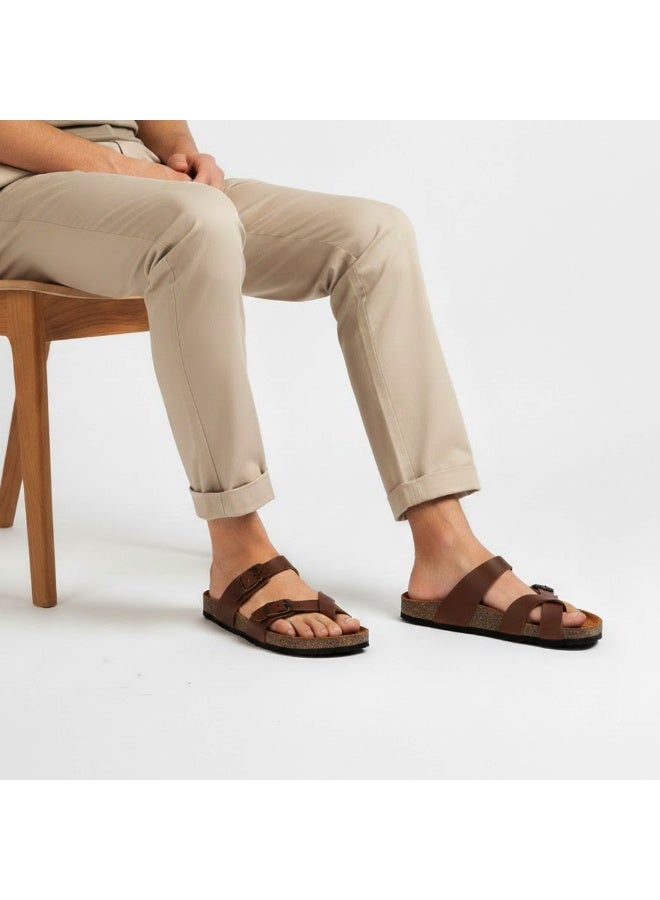 Stylish men's slippers with a modern and comfortable design – genuine leather and non-slip orthopedic sole, available in various sizes and colors. - Image 1