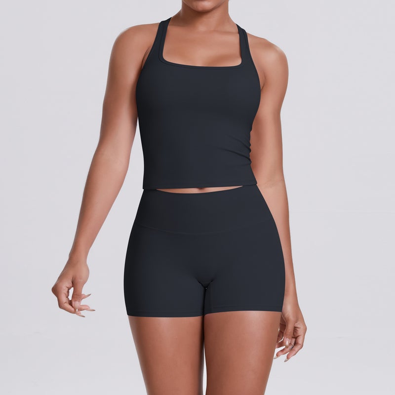 New  Double-Sided Brushed Solid Color Tight-Fit Sports Bra with Beautiful Back for Running, Fitness, and  Yoga - Image 1