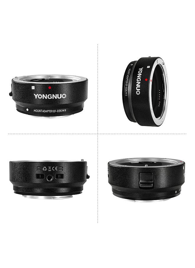 YONGNUO EF-EOSM II Lens Adapter Auto Focus Camera Mount Ring Electronic Aperture Control Waterproof with Bracket Compatible with Canon EF Lens to Canon EOS M2/M3/M5/M6/M10/M50/M100/M20 Camera Body  - Image 3