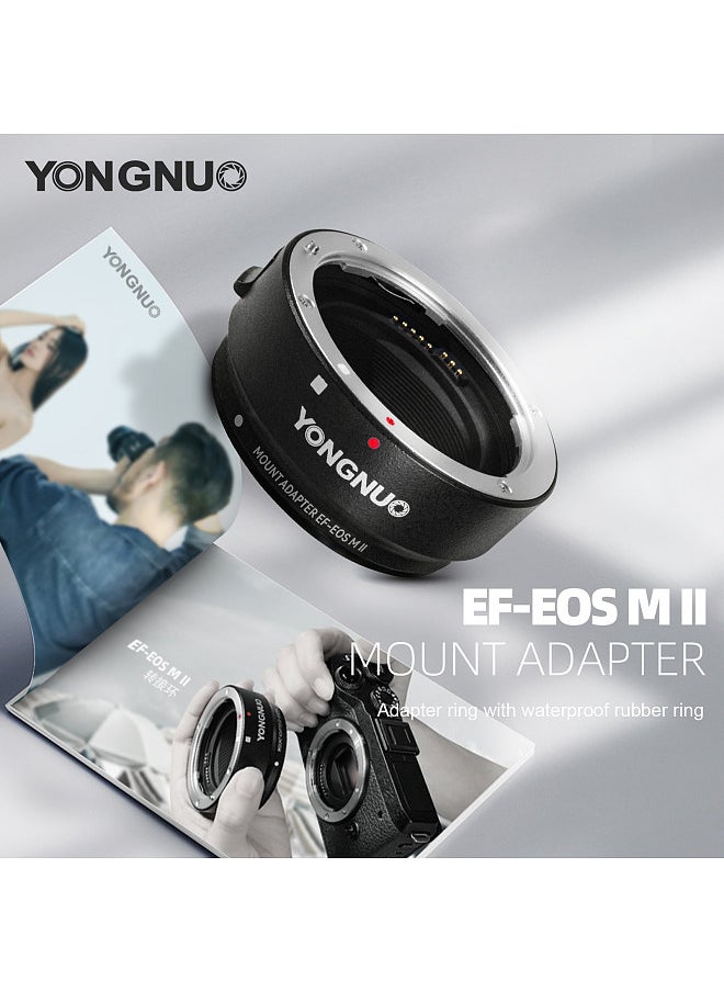 YONGNUO EF-EOSM II Lens Adapter Auto Focus Camera Mount Ring Electronic Aperture Control Waterproof with Bracket Compatible with Canon EF Lens to Canon EOS M2/M3/M5/M6/M10/M50/M100/M20 Camera Body  - Image 5