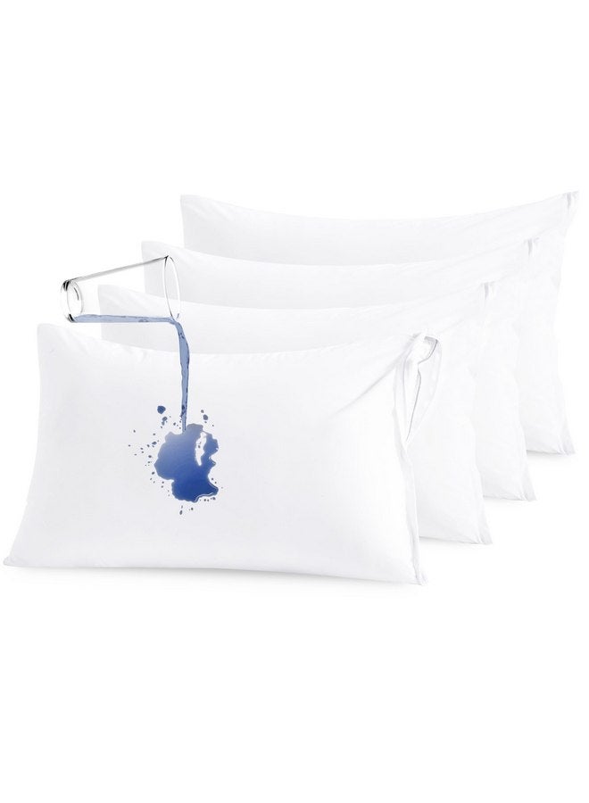 NTBAY NTBAY 4 Pack Zippered Waterproof Toddler Pillow Protectors, Super Soft Quiet Zip Baby Pillow Protectors, 13x18 Inches Jersey Pure White Waterproof Pillow Cases Covers - Image 1