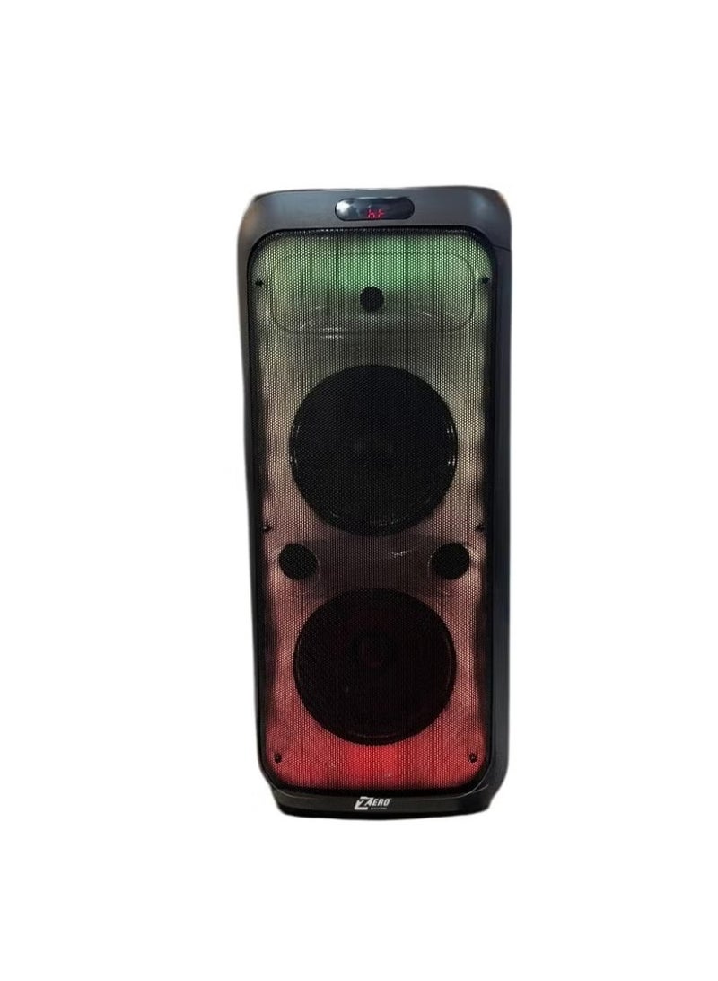 Zero Compact Bluetooth & Battery Powered Speaker - Memory Card Port - USB Port - Microphone Port - RGB Lighting Model ZR-1020S - Black 