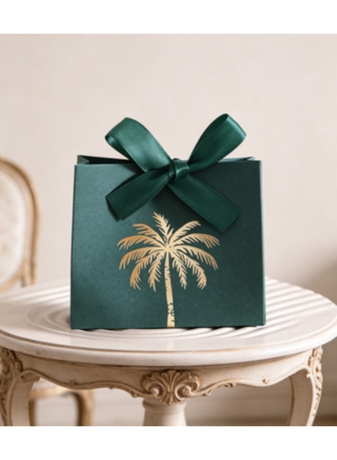 MEIKENA 10Pcs Saudi National Day Gift Bags  Green Gold Palm Tree Favor Boxes, I Love Saudi Arabia Party Candy Treat Boxes for National Day Celebration Wedding Birthday Decorations - Image 3
