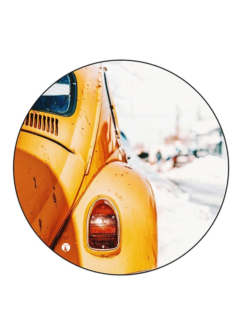 Car Printed Mouse Pad  Round  Multicolour