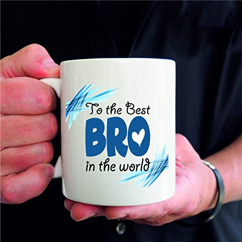 PICRAZEE “Best Bro in The World” Gift for Brother on Birthday | Raksha Bandhan (1 pc12”x12” Satin Cushion with Filler, Coffee Mug&Fridge Magnet) (Best Bro in The World) - Image 3
