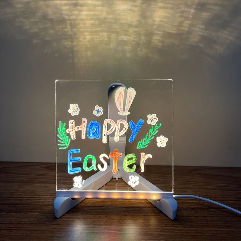 Generic diy erasable luminous acrylic transparent writing board message board small blackboard Billboard stall led fluorescent board  - Image 5