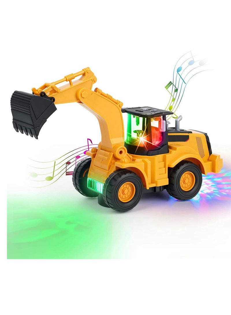 Excefore Construction Excavator Toy Kids Digger Truck with Electric Universal Wheel Educational Toys Gifts Lights and Sounds for 2 3 4 5 UP Years Old - Image 1