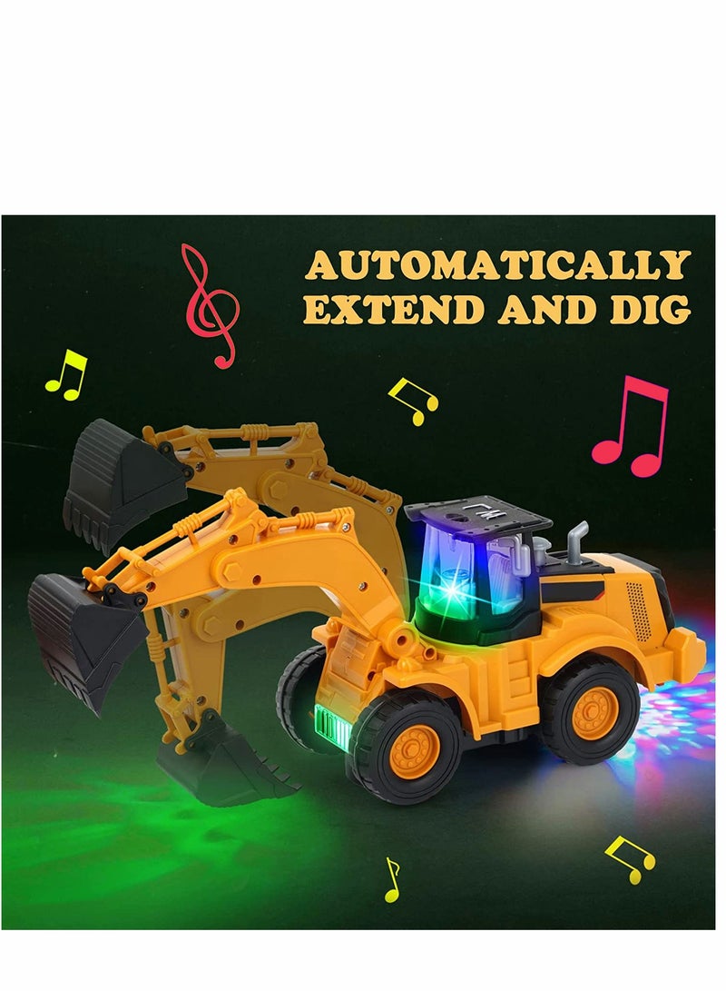 Excefore Construction Excavator Toy Kids Digger Truck with Electric Universal Wheel Educational Toys Gifts Lights and Sounds for 2 3 4 5 UP Years Old - Image 4
