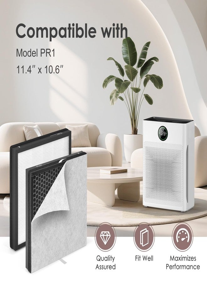 HSIAMEN PR1 Replacement Filter Compatible Mooka Air Purifier Model PR1, 3-in-1 H13 True HEPA Activated Carbon with 6 Pre-filter - Image 2